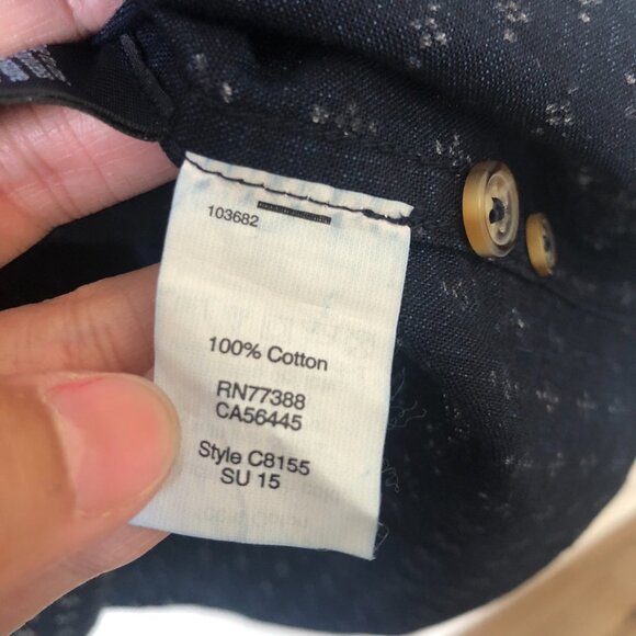 J Crew Men Shirt Button Up Long Sleeve Slim Size S Dark Blue Cotton 100% - Picture 7 of 8